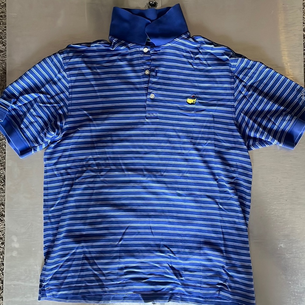 Blue striped Masters polo